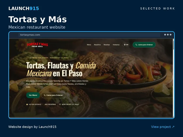 Tortas y Más website designed by Launch915