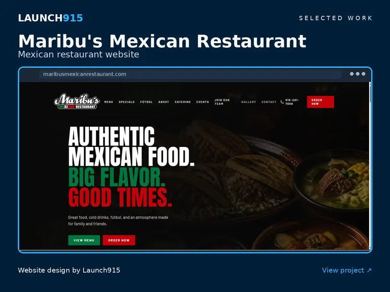 Maribu's Mexican Restaurant website designed by Launch915