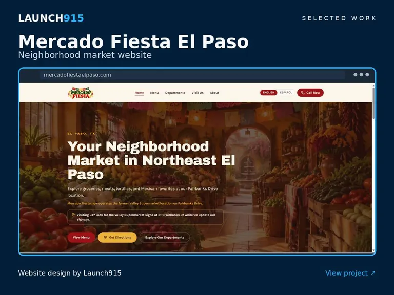 Mercado Fiesta El Paso website designed by Launch915